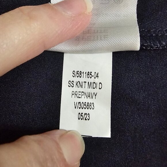 Banana Republic Navy Short Sleeve Minimalist Casual Midi Dress Sz PS - Picture 8 of 8